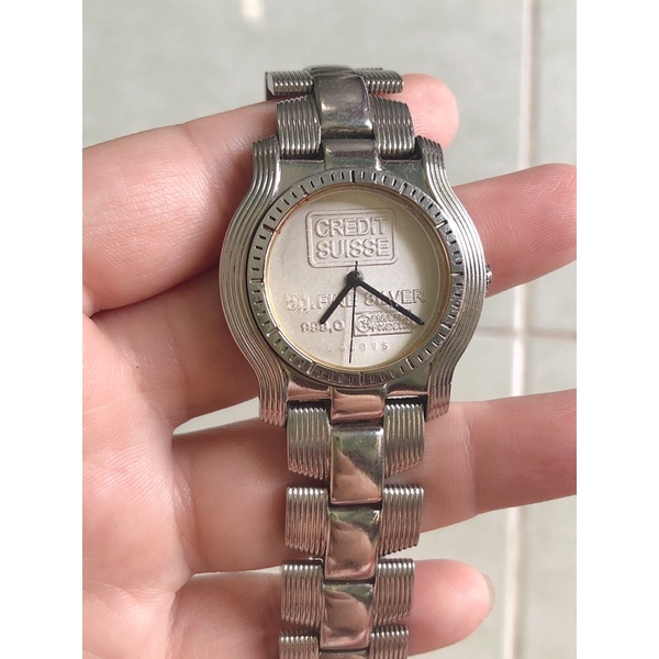 đồng hồ nam- nữ hiệu credit suisse 5g.fine silver999.0 quartz