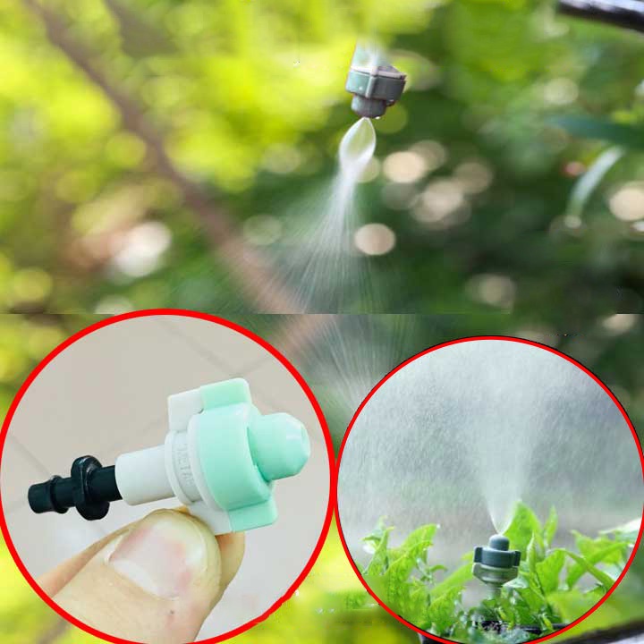 Đầu béc phun sương 1 hướng xanh ngọc, đuôi lỗ 6ly, tưới lan, cây cảnh