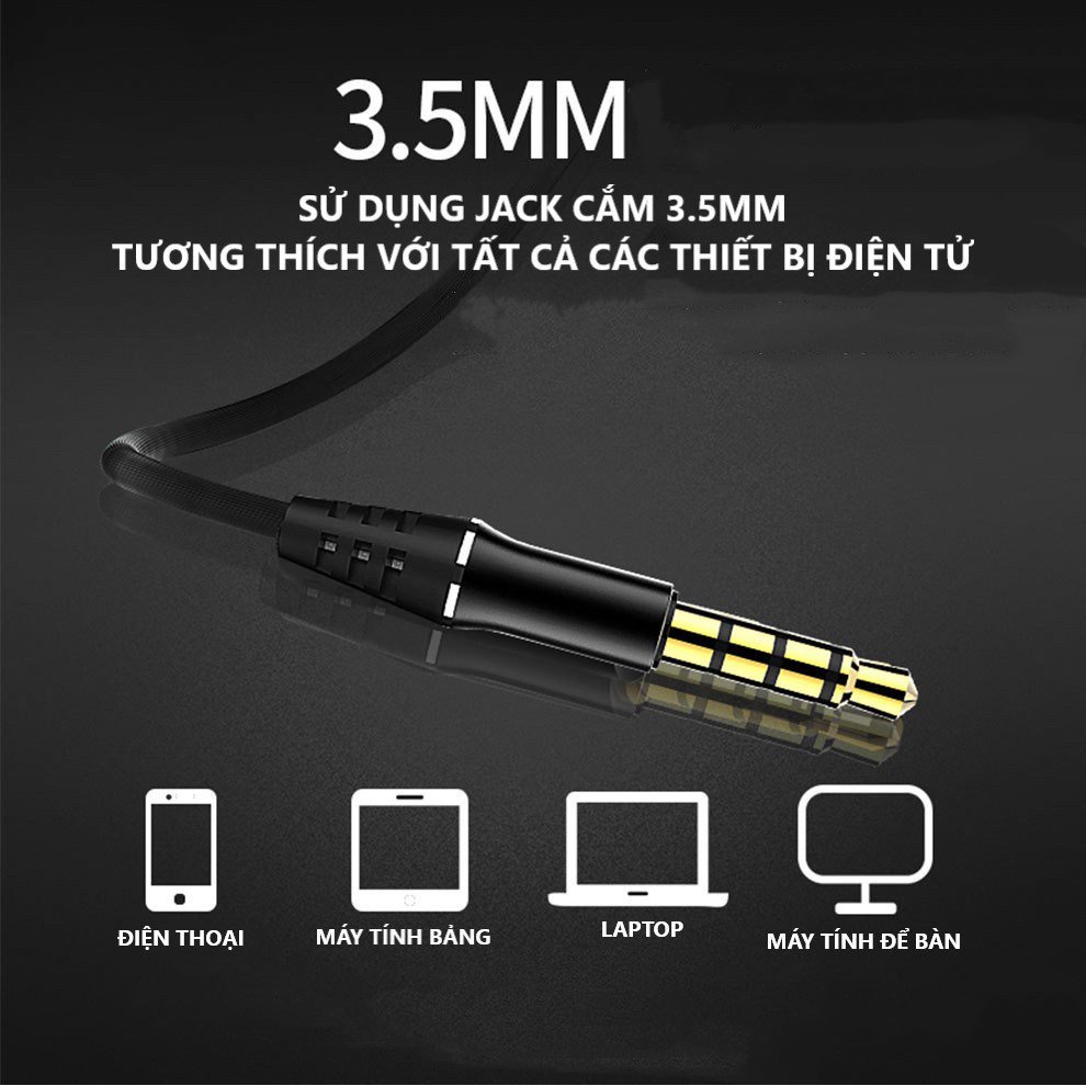 Tai nghe gaming có dây S P U24 nhét tai có mic chống ồn chơi game