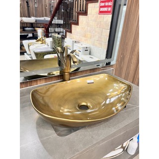 Chậu rửa mặt thuyền, lavabo màu đồng grl 8602a