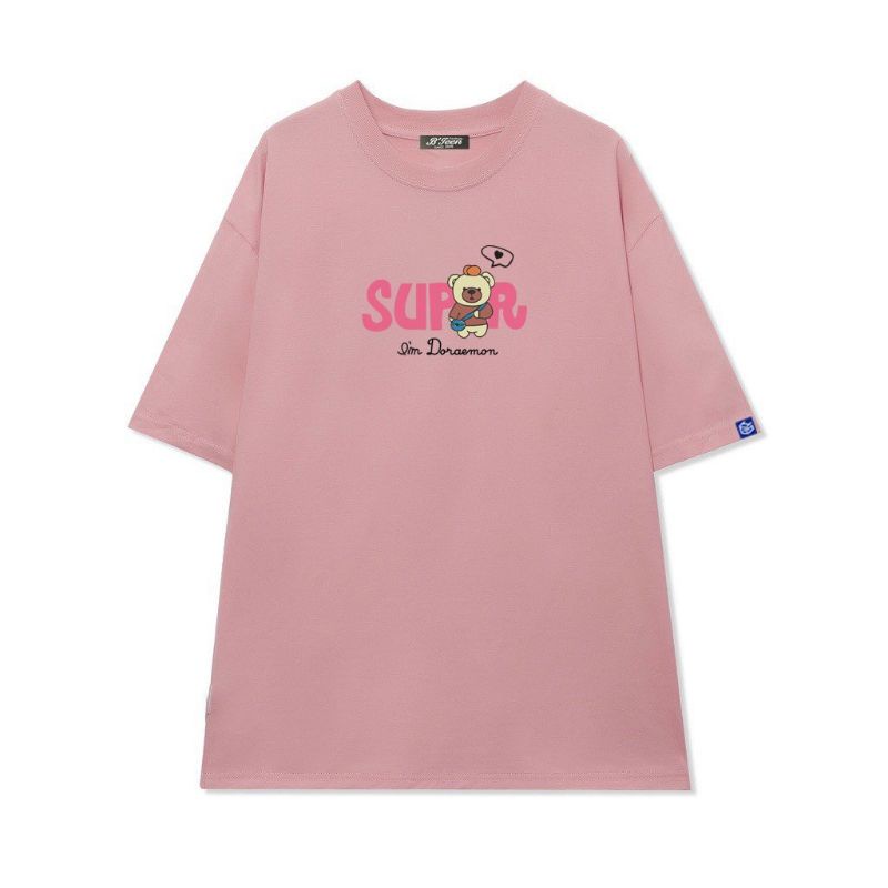 Áo thun  Có sizefull màu tay lỡ unisex gấu supor