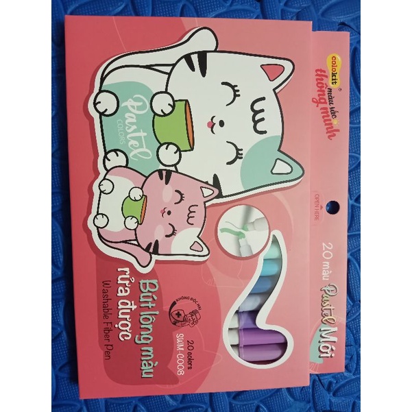 Bút lông 20 màu Pastel Fiber Pen SWM-C008_màu rửa được