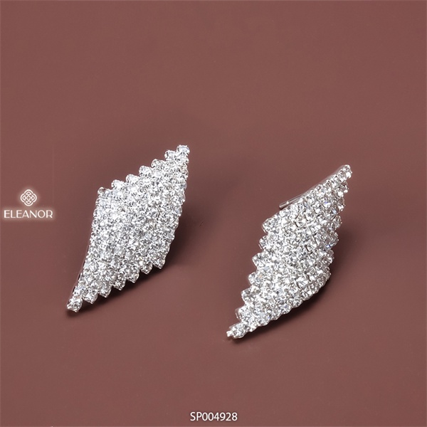 Bông tai nữ chuôi bạc 925 Eleanor Accessories đính đá hình thoi dài phụ kiện trang sức 4928