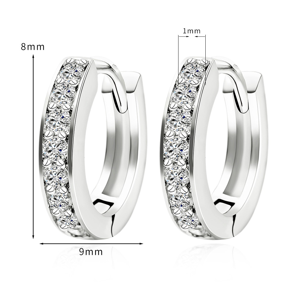 HUGGIES Khuyên Tai Tròn Hình Bướm Đính Đá 8 / 11mm Sang Trọng Cho Nữ