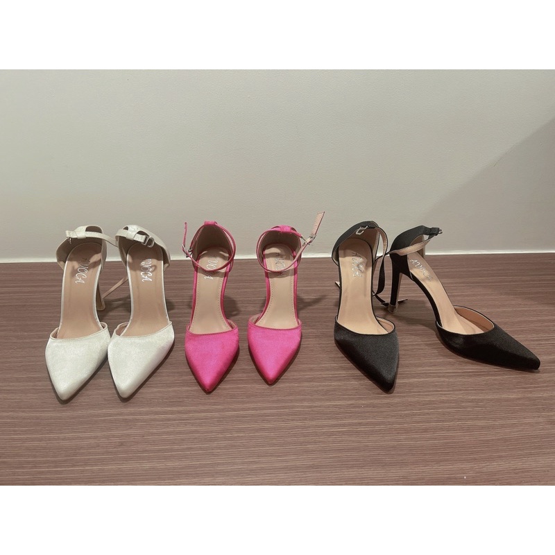 Giày mũi nhọn satin trơn A13