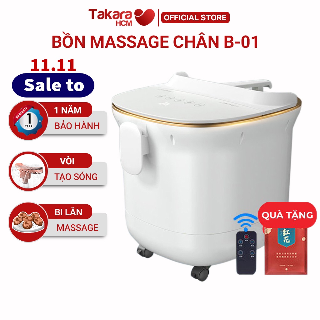 Máy ngâm chân massage, bồn ngâm chân Takara tạo sóng nước tuần hoàn và tự làm nóng an toàn BH chính hãng 12 tháng