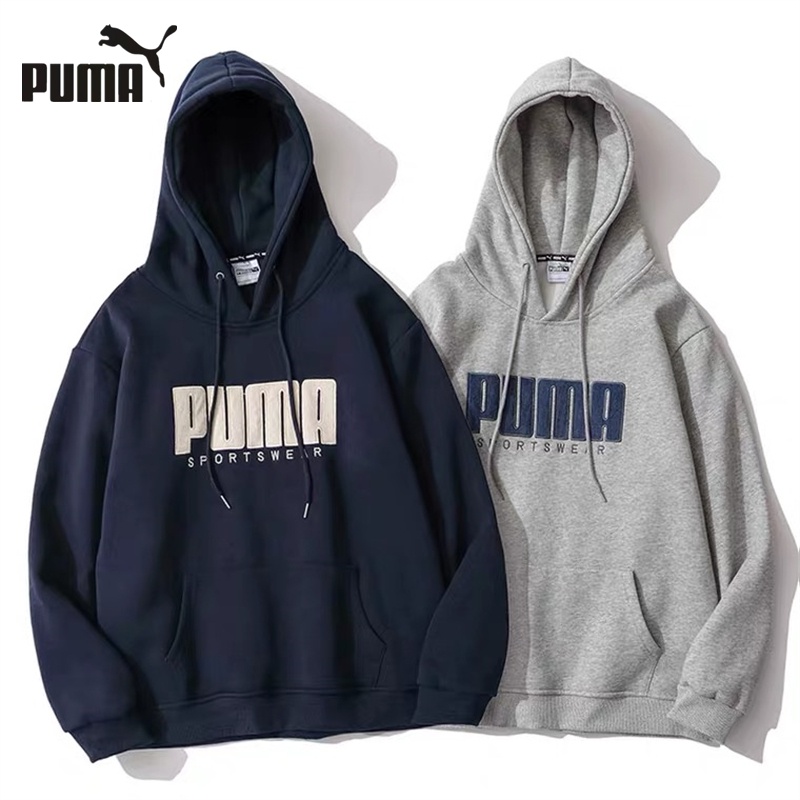Áo Hoodie Cotton Nguyên Chất Thêu Logo Puma Thể Thao Ngoài Trời Cho Nam Và Nữ