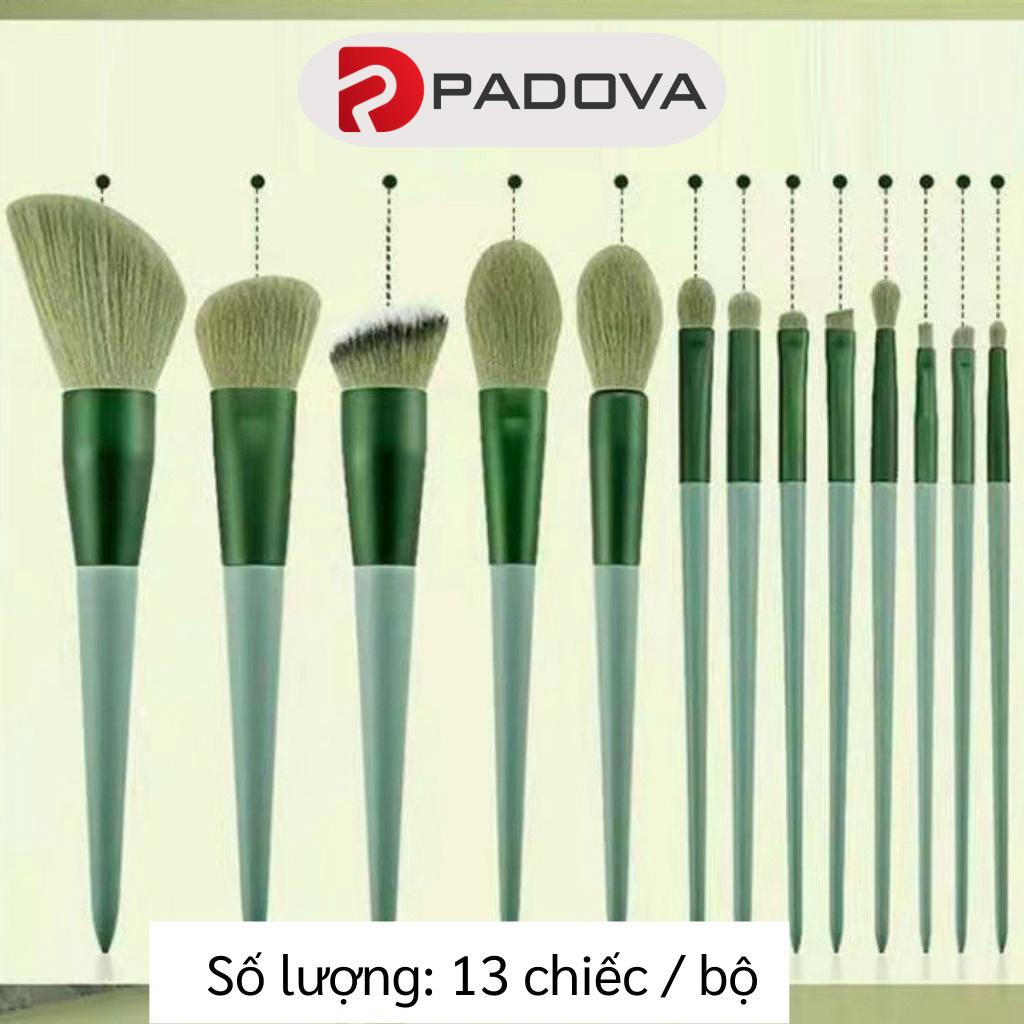 Bộ Cọ Trang Điểm Cá Nhân 13 Món Kèm Túi Vải Cao Cấp, Lông Mềm Mượt PADOVA 9818