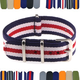 Dây Đeo Tay Thay Thế Bằng Nylon Có Khóa Thép Cho Đồng Hồ NATO 14mm 16mm 18mm 20mm 22mm