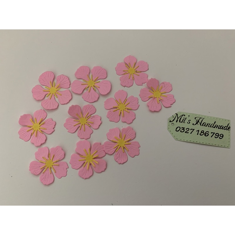 Hoa đào giấy làm thiệp Handmade