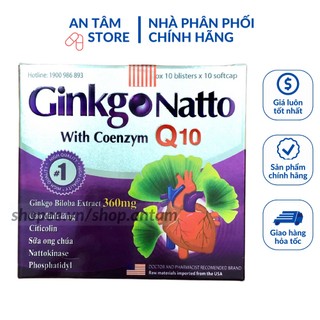 Viên uống bổ não Ginkgo Natto Q10 hộp 100 viên Giúp bổ sung dưỡng chất cho não