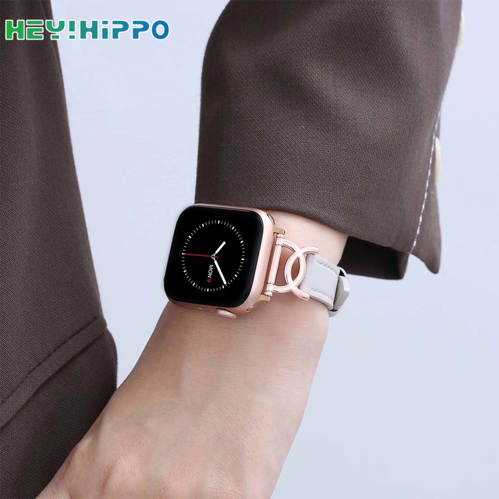 Dây Đeo Bằng Da Có Khóa Thời Trang Cho Đồng Hồ Thông Minh iwatch 49 / 45 / 44 / 42 / 41 / 40 / 38mm 8 / 7 / 6 / 42 / 41 / 40 /