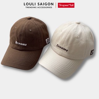 Mũ lưỡi trai nam nữ LOULI SAIGON thêu chữ DREAMS form mềm chất liệu kaki dày dặn