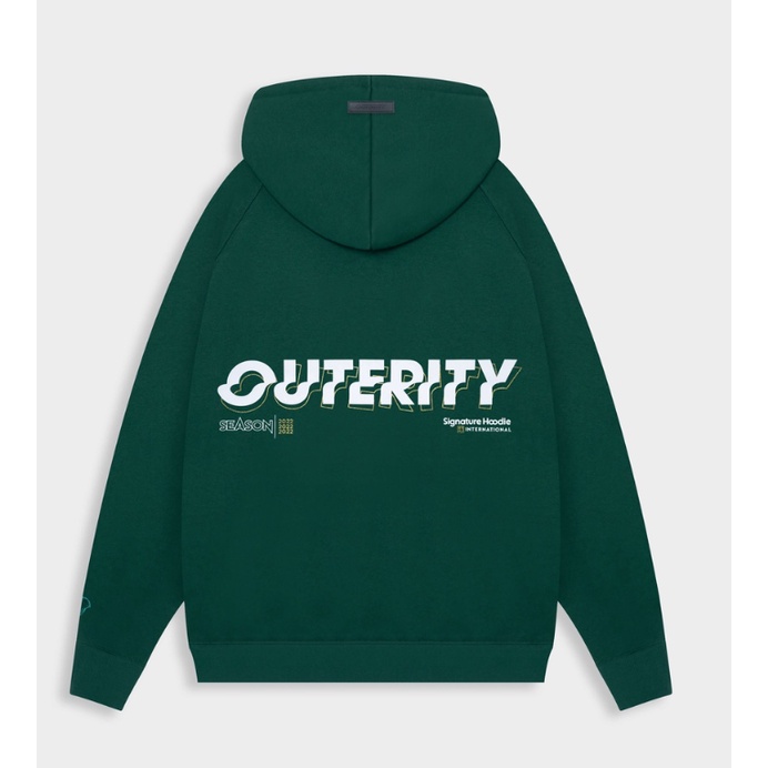 Áo khoác hoodie nam nữ nỉ bông dày Outerity Signature Season 2022 / Màu Xanh Lá - ORT.B 203