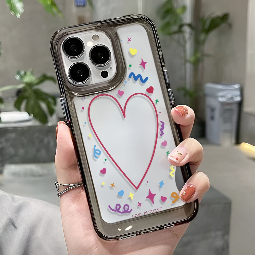 Ốp Điện Thoại Trong Suốt Họa Tiết Trái Tim Dễ Thương Cho iphone 14 Pro Max 13 11 12 7Plus X XR XS Max 8 7