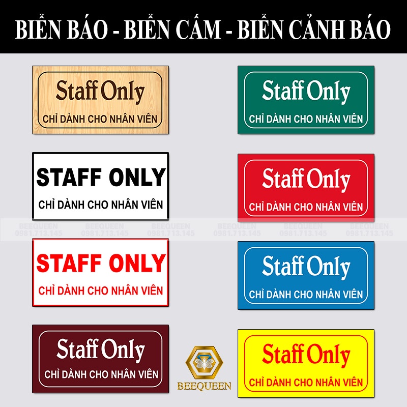 Biển Báo - Biển Cảnh Báo Khu Vực Chỉ Giành Cho Nhân Viên - Biển Staff Only