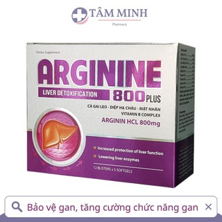 ARGININE HCL 800 PLUS HẠ MEN GAN, GIẢI ĐỘC GAN, MÁT GAN ARGININ- CÀ GAI LEO- DIỆP HẠ CHÂU- MẬT NHẬN