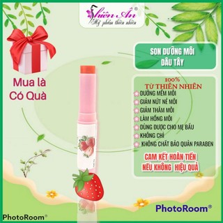 Son dưỡng môi Dâu tây,dưỡng ẩm và kích màu sau xăm môi,son HandMade