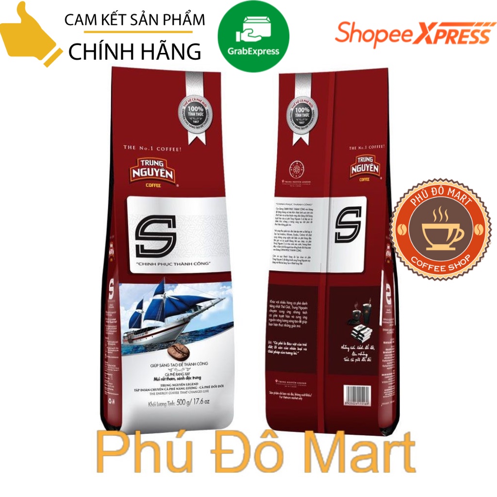 Cà phê rang xay pha phin S Chinh phục Trung Nguyên loại gói 500gr