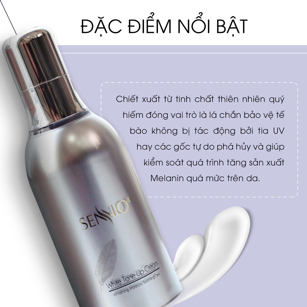 Kem dưỡng ẩm Sennio Whitening Tone Up Cream dưỡng da nám ban ngày dưỡng trắng da chống lão hoá 50ml SNO 807