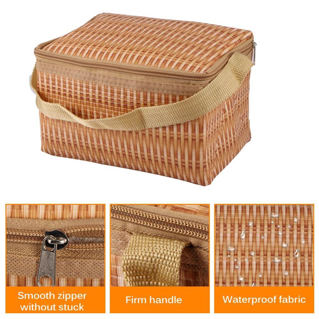 Túi Đựng Hộp Cơm Trưa Đan Mây Dày Dặn Chống Thấm Nước Tiện Dụng