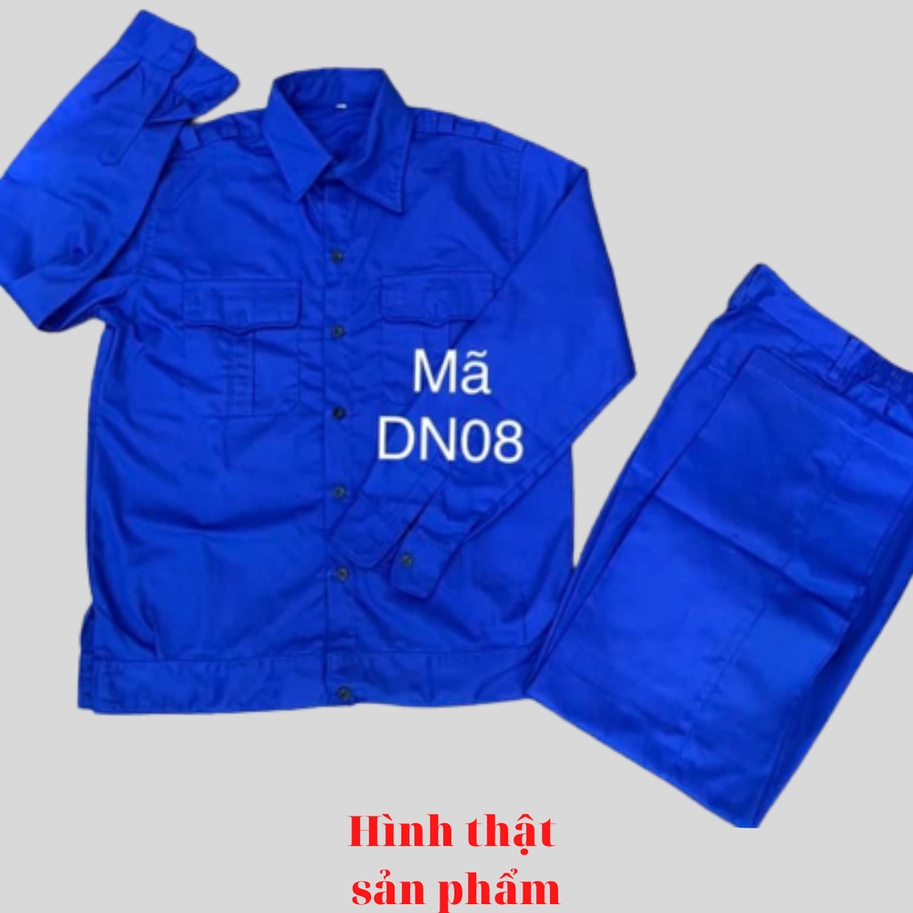 Đồ Bảo Hộ Lao Động Công Nhân Nam Nữ Màu Xanh Dương Vải Kaki Đủ Size