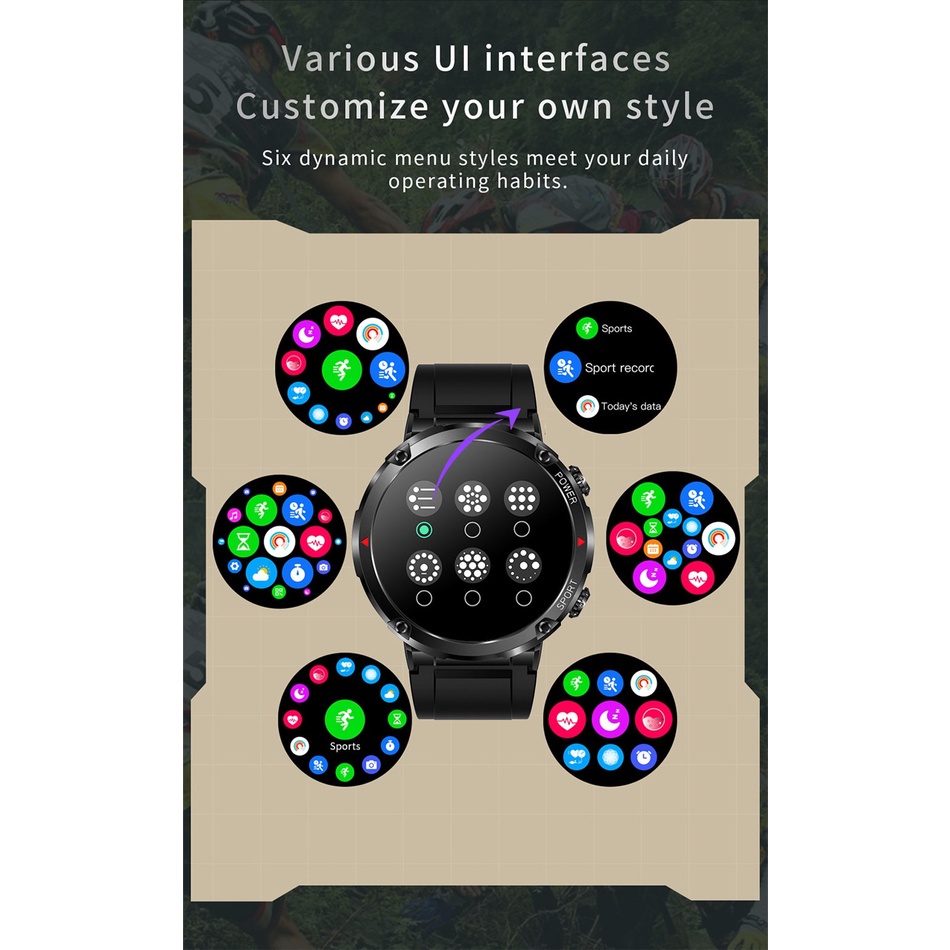 Đồng hồ thông minh Nam Certafina T30 600mAh 1.6 inch Gọi Bluetooth Loa HIFI Đồng hồ thông minh