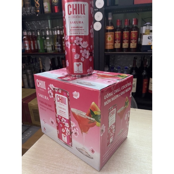 Chill Cocktail SAKURA 3% 330ml-Vị dưa hấu Sake