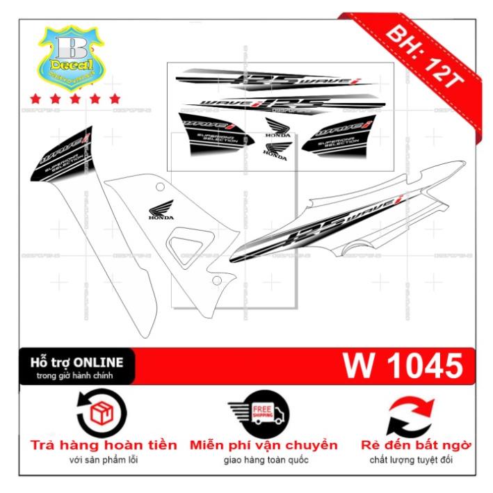 DECAL PVC 5 LỚP CHẤT LƯỢNG CAO Tem rời wave 2016 chế 125i trắng