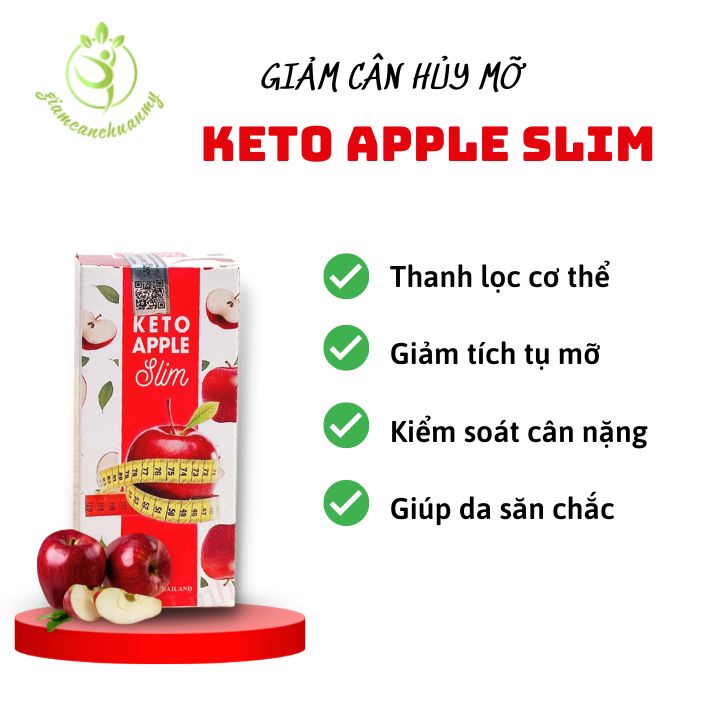 [Giảm cân cấp tốc] Viên uống KETO APPLE SLIM giảm cân nhanh chóng, an toàn, hiệu quả, hộp 30 viên