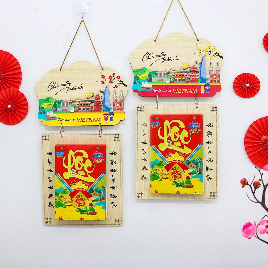 Lịch Treo Tường Năm 2024 Làm Từ Gỗ Công Nghiệp Tặng Kèm Đinh 3 Chân Hoặc Móc Dán Tường