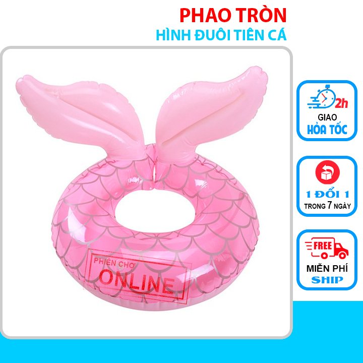 Phao Bơi Trẻ Em Cao Cấp Hình Đuôi Cá Màu Hồng