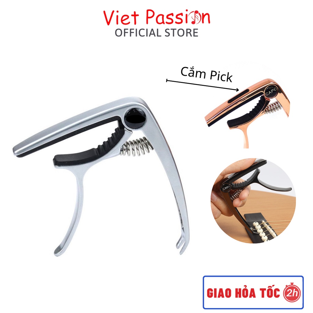 Capo guitar 2 chức năng cắm pick và cậy nhổ chốt đàn dành cho đàn ghita acoustic sử dụng dây sắt VietPassion HCM