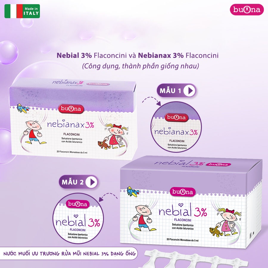 Dung dịch nhỏ mũi NEBIAL / NEBIANAX 3% FLACONCINI