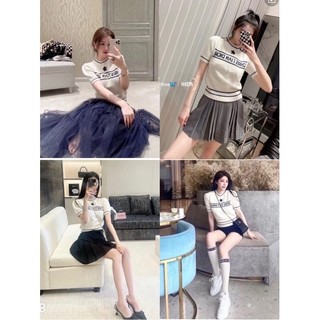 Áo len dior sao cộc tay