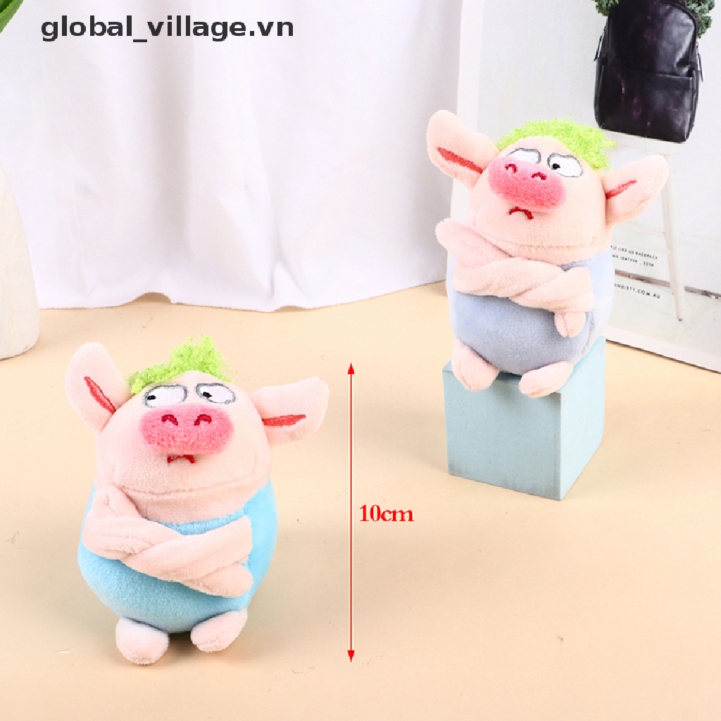 1 Chú Heo Nhồi Bông Màu Xanh Lá Cây Giận Dữ Nhồi Bông Mềm Mại Trang Trí Túi Xách / Móc Khóa