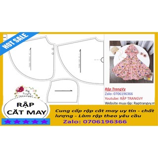 Rập file a4 cắt may -áo choàng cho bé full 10 size