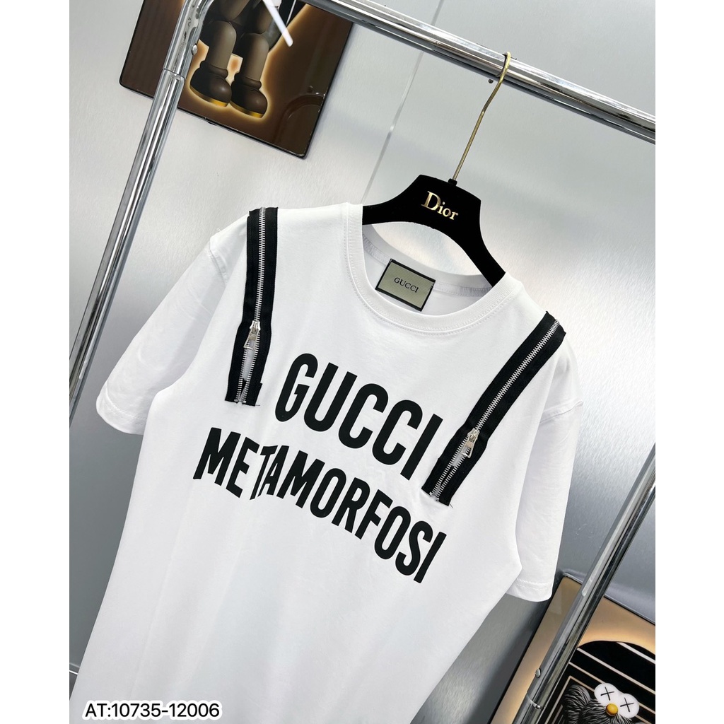 Áo Thun Tay lỡ Gờ Cê Khóa Dọc Vai In Chữ Ngực Siêu Đẹp BIGOMALL - Áo phông nam nữ unisex freesize form rộng 65kg