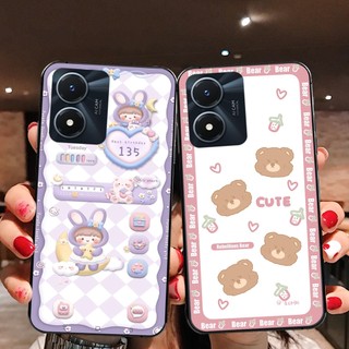 Ốp lưng Vivo Y01 - Vivo Y02S gấu xanh đỏ ốp gấu cute bo viền