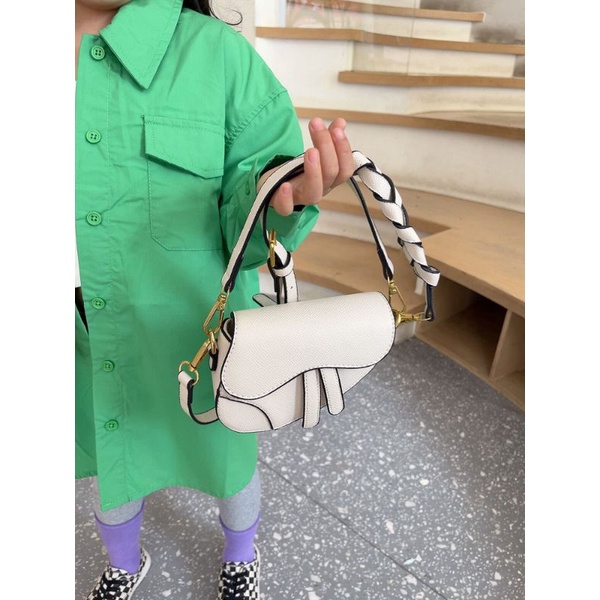 Túi Da Đeo Chéo Mini Nữ, Túi Da Bé Gái Yên Ngựa Thời Trang Trẻ Trung Sành Điệu