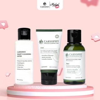 Bộ chăm sóc da mụn Caryophy portulaca - (tẩy trang 60ml sữa rửa mặt 30ml toner 50ml)