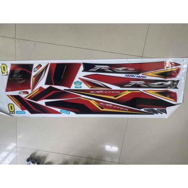 FREE SHIP + SALE SỐC +DECAL PVC 5 LỚP CHẤT LƯỢNG CAO Tem rời exciter 2010 mẫu zin đỏ đen
