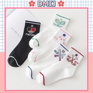 Tất nam nữ cổ cao họa tiết bộ môn thể thao vớ unisex cổ cao nhiều màu