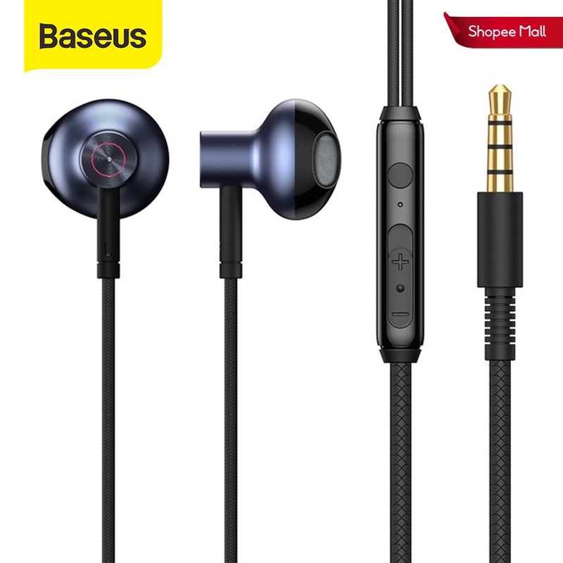Tai Nghe Nhét Tai Baseus H19 Âm Thanh Vòm Nổi 6D Và Micro HD Lọc Tiếng Ồn Cho Điện Thoại Android Và iPhone Có Dây 3.5MM