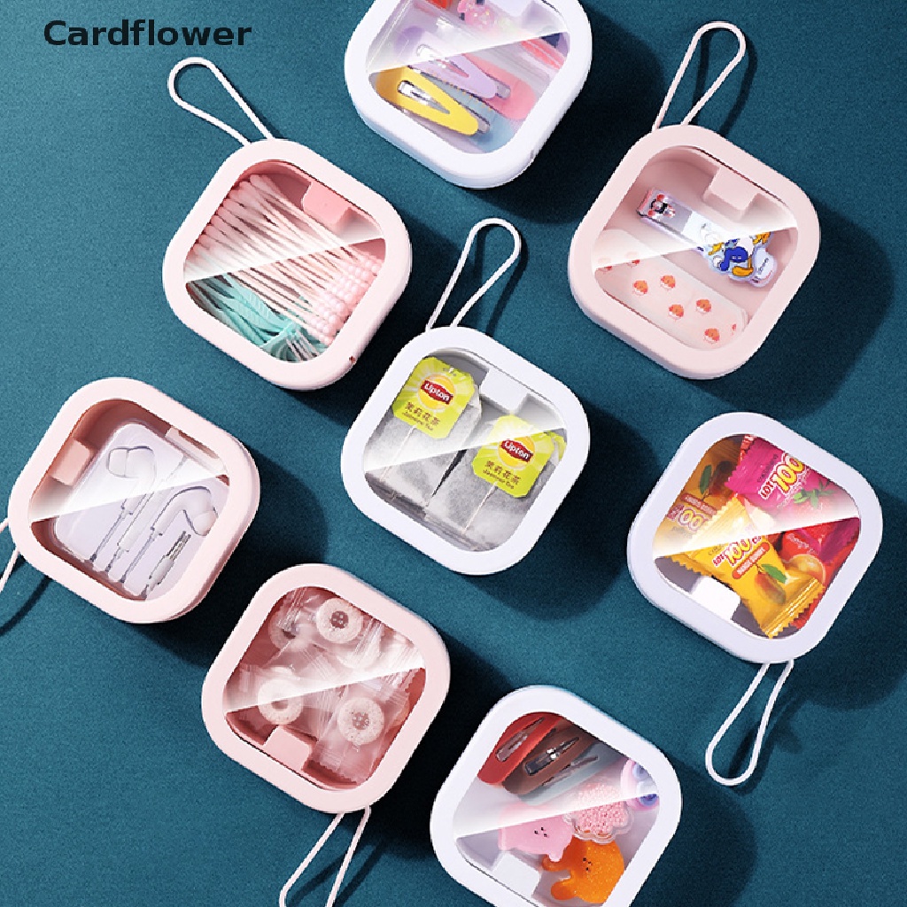 < Cardflower > Mới Hộp Đựng Tiền Xu / Kẹo Mini Hình Vuông Bằng Nhựa Trong Suốt Có Nắp Đậy