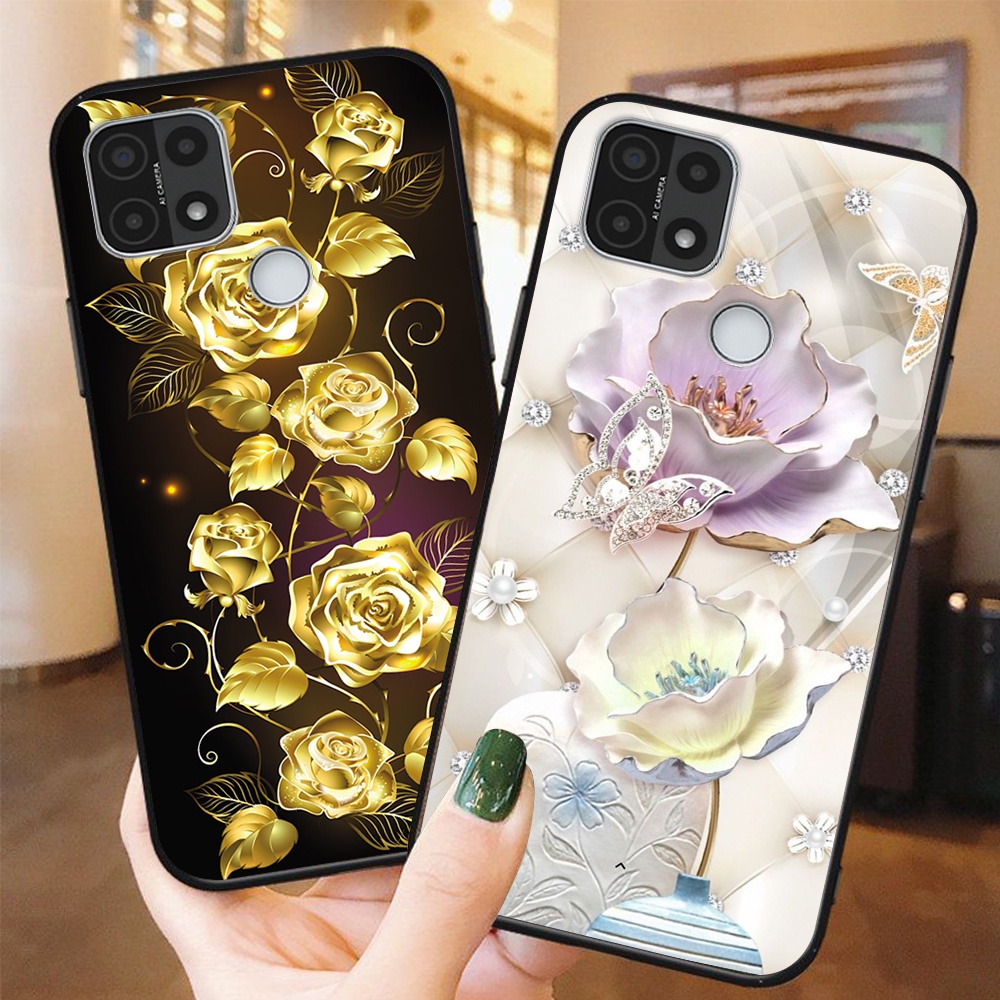 Ốp lưng oppo a15 / oppo a15s in hình hoa , ốp nữ sang trọng