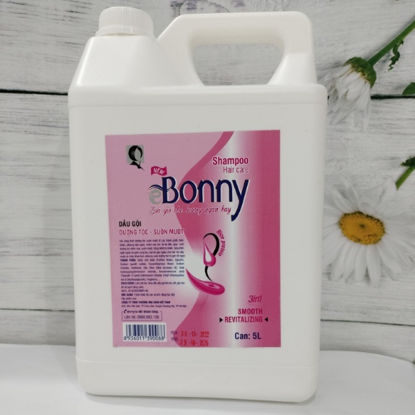 Can dầu gội, Can sữa tắm, can dầu xả 5 lít BONNY hương nước hoa dùng cho khách sạn, nhà nghỉ, hộ gia đình, Spa, Can 5L