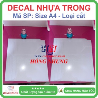 [In Laser] Xấp 50 Tờ Decal Trong A4 - Giúp Bạn In Tem Nhãn, Ghi Chú, Hay Bìa Nhãn Bưu Phẩm