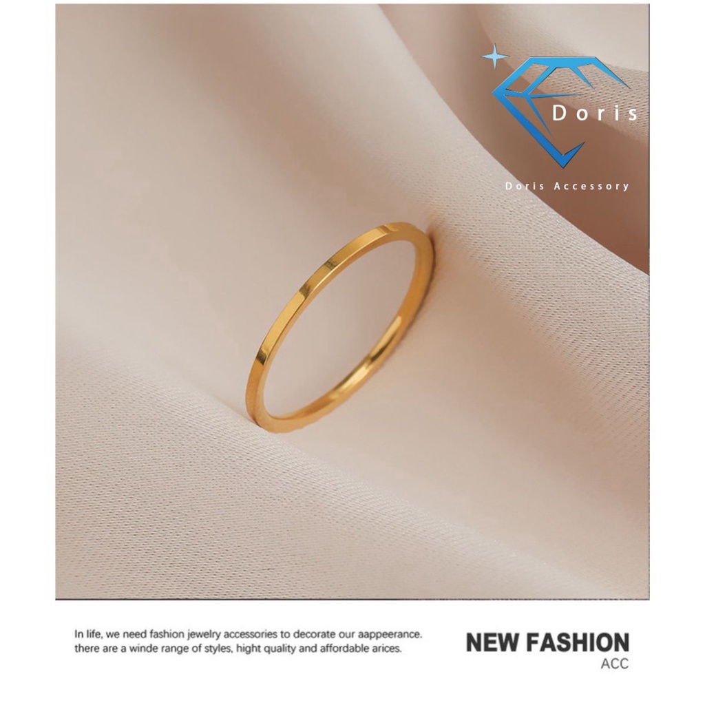 Nhẫn nữ Doris titan mảnh trơn simple Gold / Silver / Rose Gold DIY