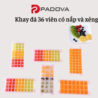 Khay Làm Đá, Puding, Rau Câu Nhựa Dẻo 36 Viên Có Nắp Đậy Và Tặng Kèm Xẻng PADOVA 9455
